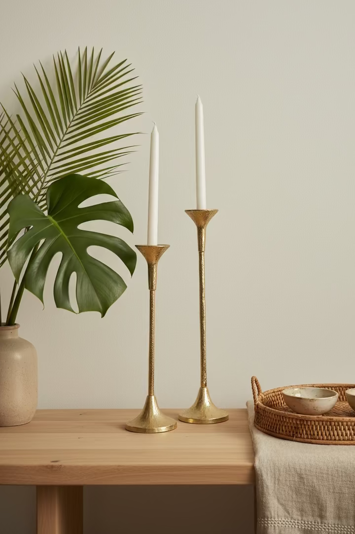 Chandelier en aluminium doré.