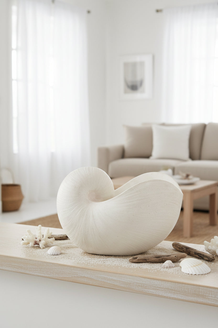 Coquillage décoratifs aux détails réalistes, ambiance bord de mer.