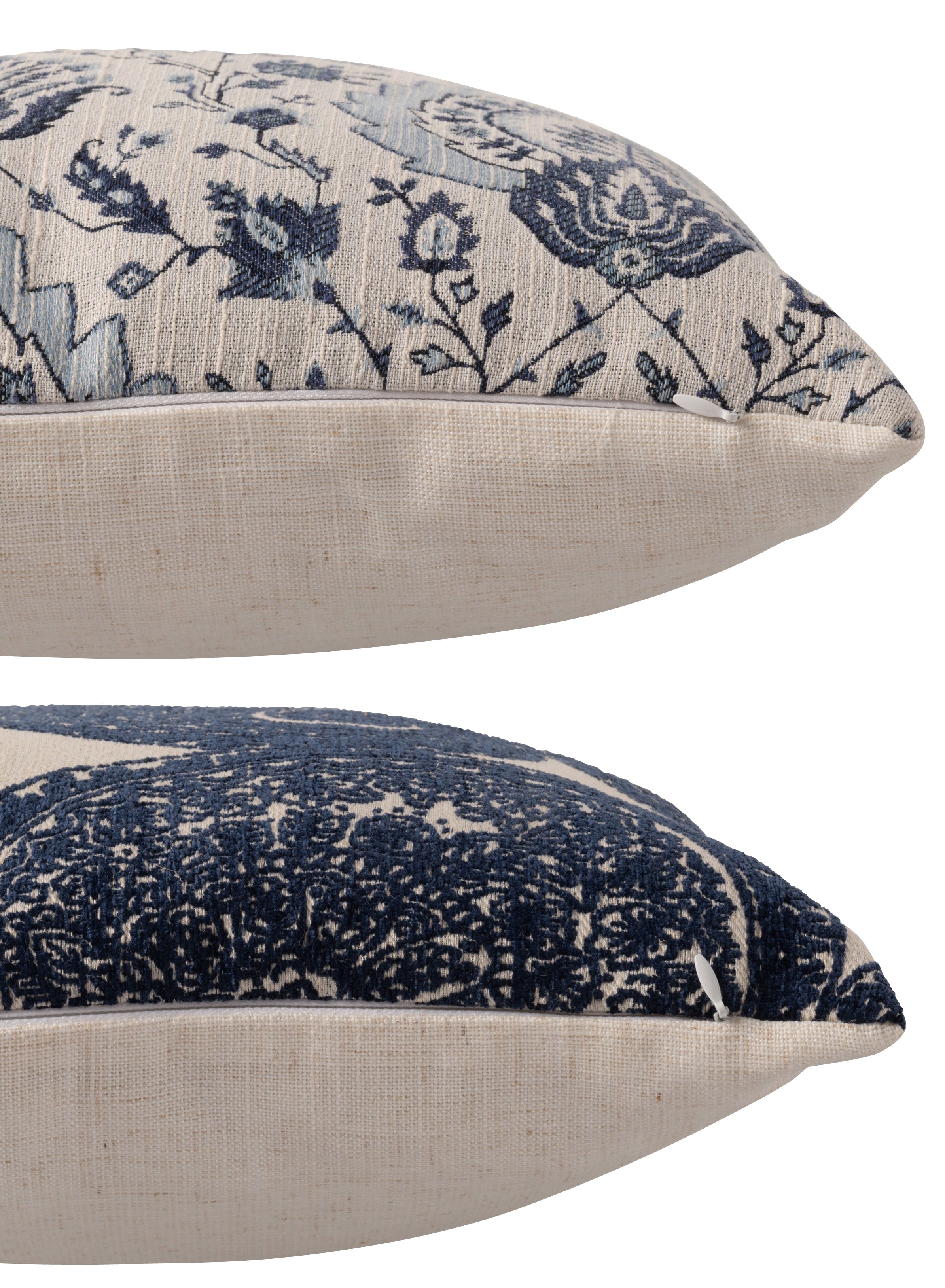 Pack Shot d’un assortiment de coussin floraux élégants.