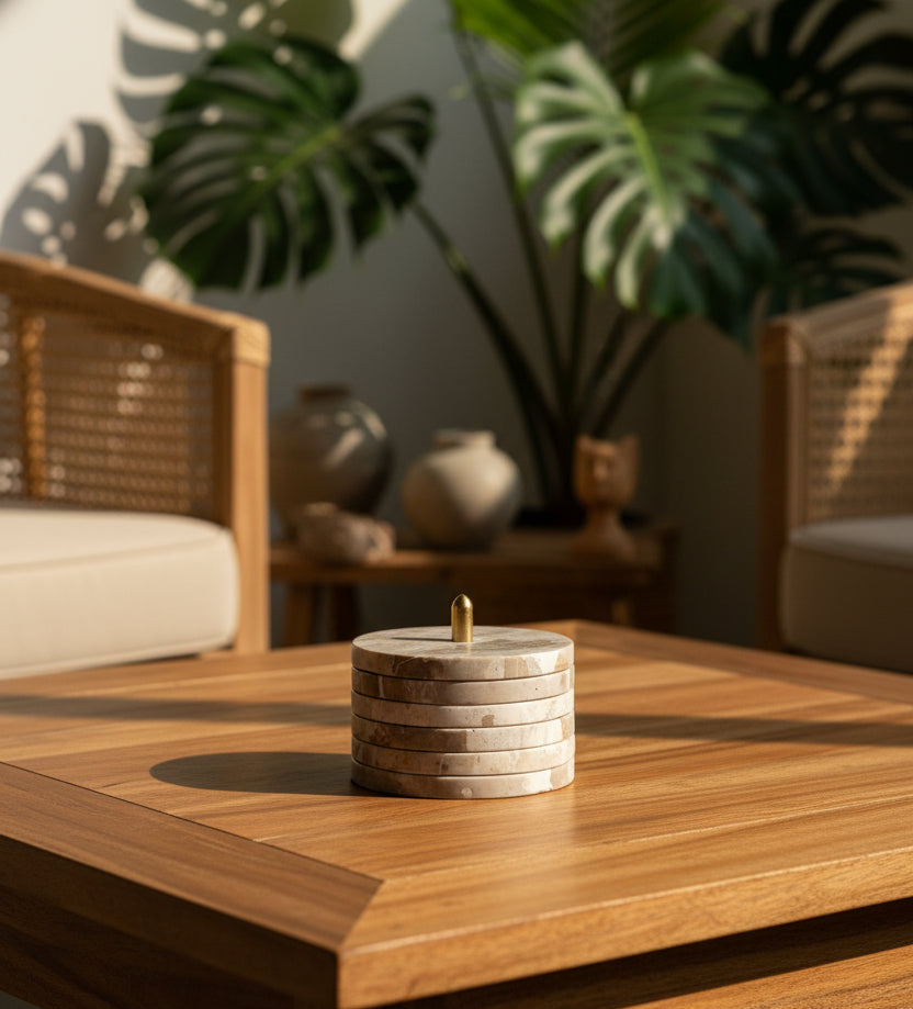 Dessous de verre en marbre.