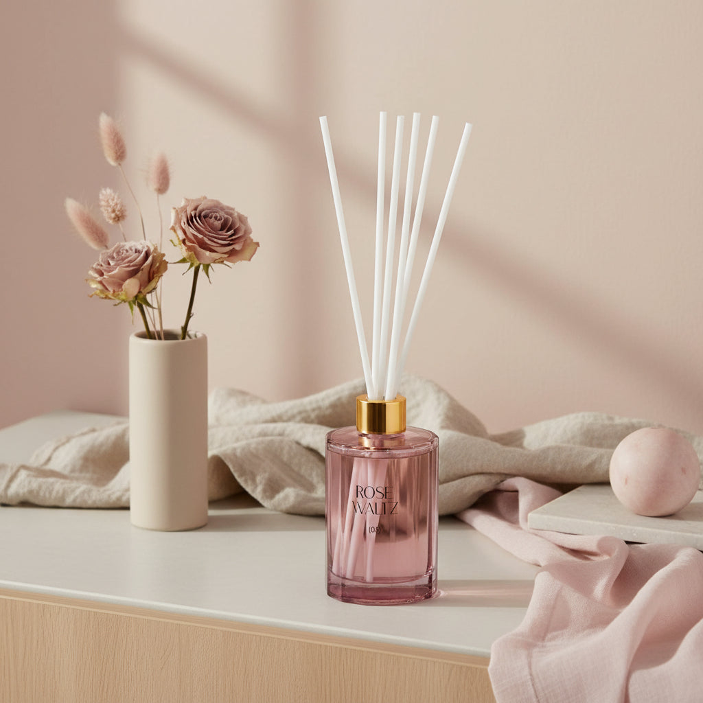Diffuseur de parfum, rose au design élégant, diffusant, une brume parfumée apaisante.