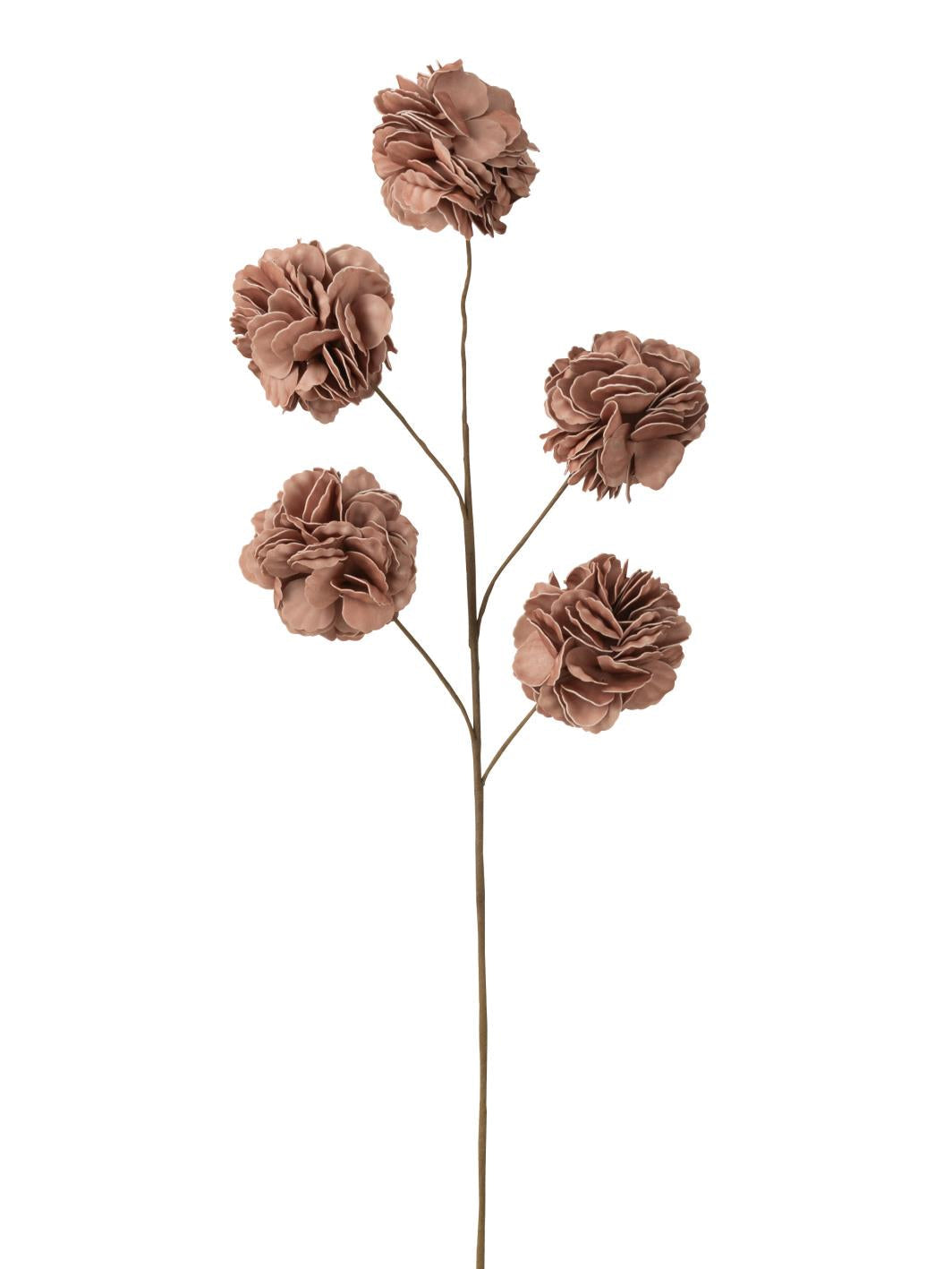 Packshot branche de fleur rose artificiel.