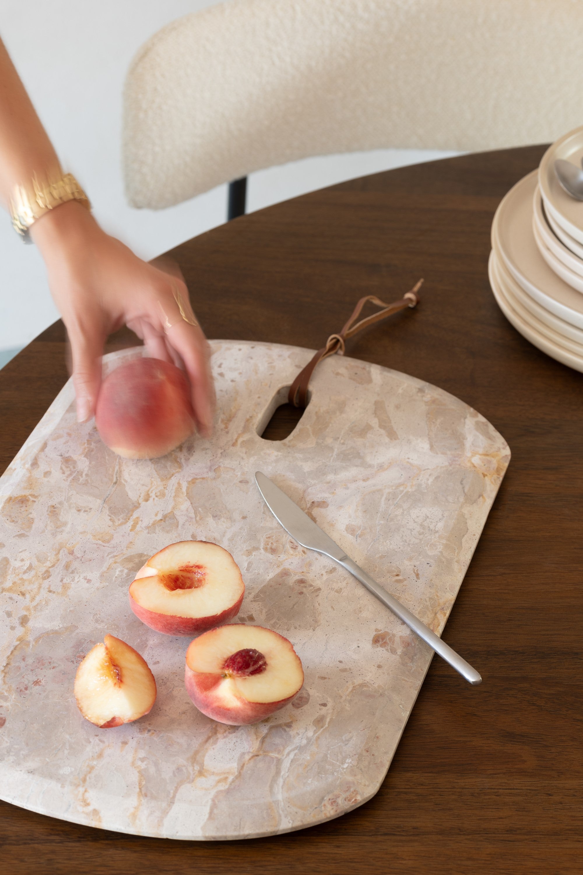 Planche à découper en marbre.