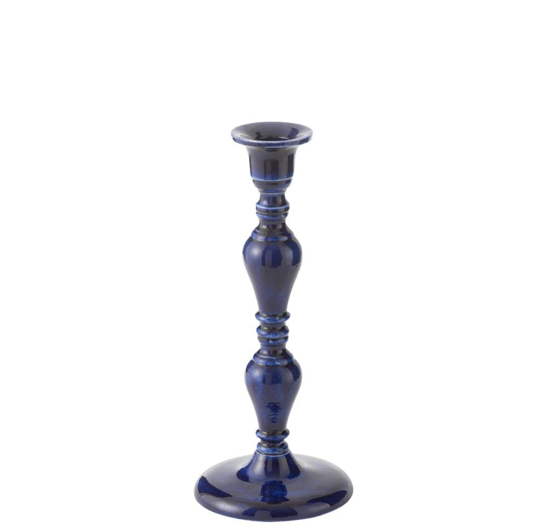 Backshot porte bougie bleue.