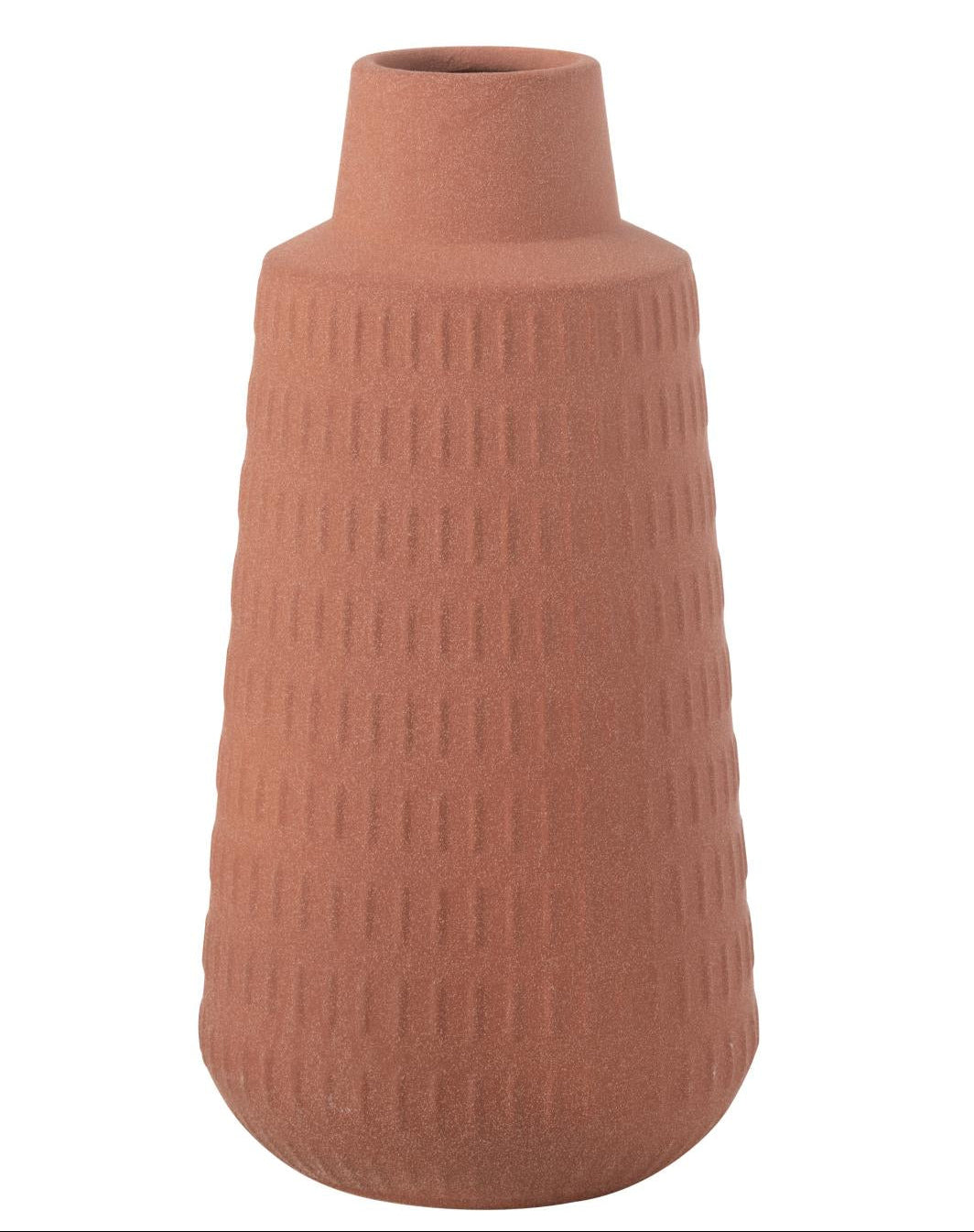 Packshot d’un vase terracotta en porcelaine.